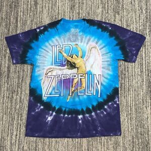 Led Zeppelin 2012 Tie Dye Swan Song Concert Tour T-Shirt Short‎ Sleeve Men's S